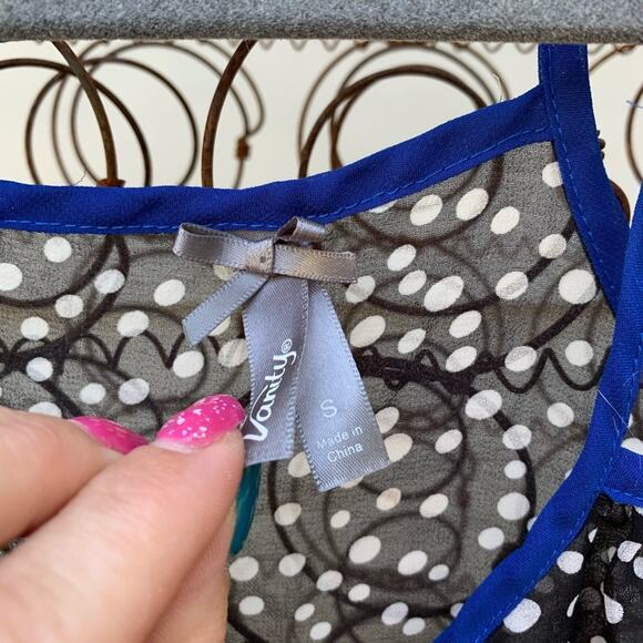 Vanity polka dot ladder strap slinky tank top - Picture 3 of 4